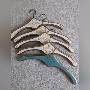 Elegant Bridal Party Hanger Set - Cream and Blue BHLDN
